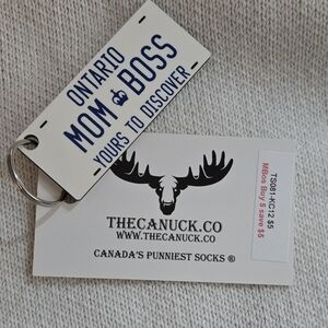 🆕️🎁🍁 Canuck Co Ontario License Plate Keychain MOM BOSS